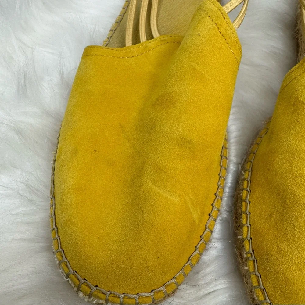 Toni Pons Nuria Vibrant Yellow Leather Espadrille Wedge Sandals
